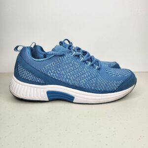 Orthofeet Women's Coral Stretch Knit Athletic Orthopedic Sneakers, Blue Size 7.5